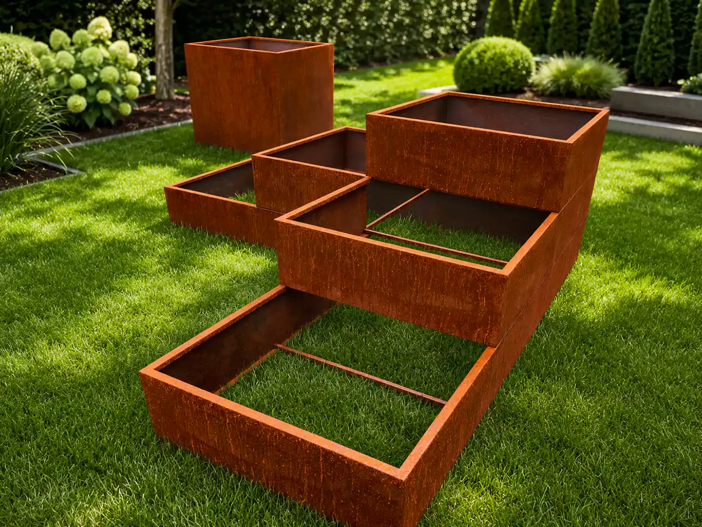 Donica tarasowa Corten — realizacja TOKAR Opole